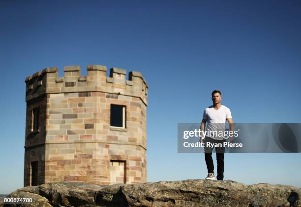 Australian cricketer David Warner poses during a portrait session at La Perouse on June 26, 2017 in Sydney, Australia.