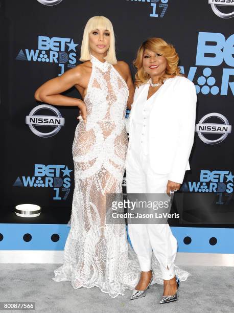 Tamar Braxton and mother Evelyn Braxton attend the 2017 BET Awards at Microsoft Theater on June 25, 2017 in Los Angeles, California.
