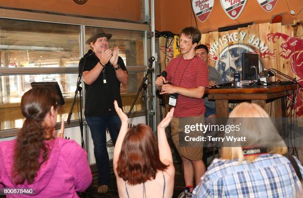 Singer-songwriter Jerrod Niemann enjoys karaoke Night with ACM Lifting Lives music campers at Winner's Bar on June 25, 2017 in Nashville, Tennessee.