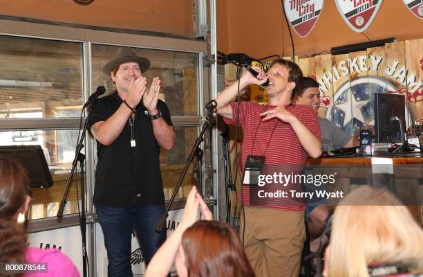 Singer-songwriter Jerrod Niemann enjoys karaoke Night with ACM Lifting Lives music campers at Winner's Bar on June 25, 2017 in Nashville, Tennessee.