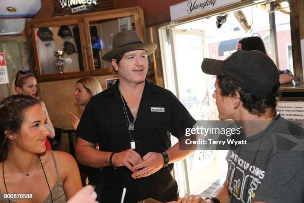 Singer-songwriter Jerrod Niemann enjoys karaoke Night with ACM Lifting Lives music campers at Winner's Bar on June 25, 2017 in Nashville, Tennessee.