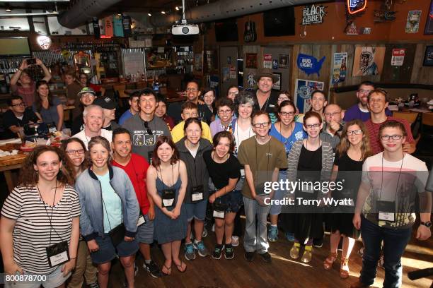 Singer-songwriter Jerrod Niemann enjoys karaoke Night with ACM Lifting Lives music campers at Winner's Bar on June 25, 2017 in Nashville, Tennessee.