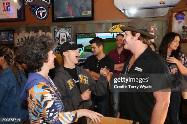 Singer-songwriter Jerrod Niemann enjoys karaoke Night with ACM Lifting Lives music campers at Winner's Bar on June 25, 2017 in Nashville, Tennessee.