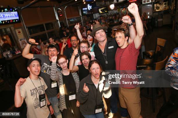 Singer-songwriter Jerrod Niemann enjoys karaoke Night with ACM Lifting Lives music campers at Winner's Bar on June 25, 2017 in Nashville, Tennessee.