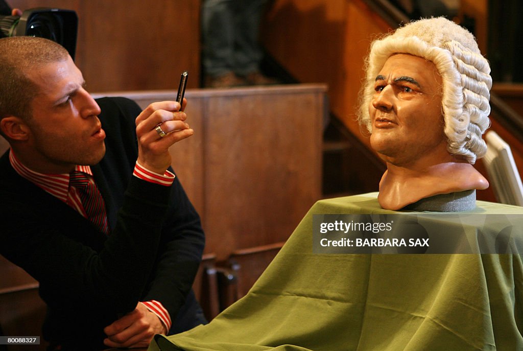 A man takes pictures reconstruction of t