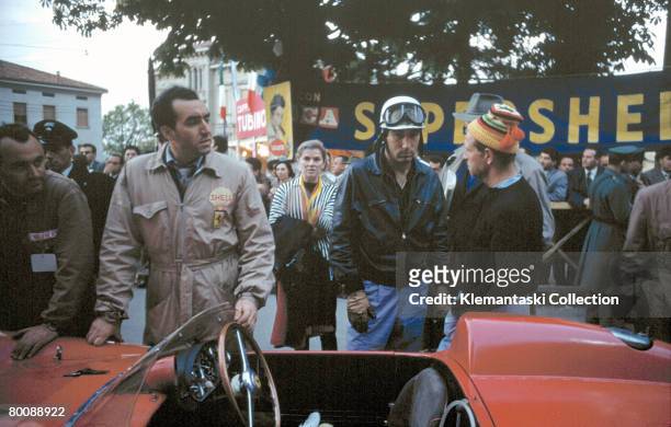 Alfonso De Portago and Peter Collins talking next to De Portago?s Ferrari before the start of the Mille Miglia, 11-12th May 1957, Louise Collins...