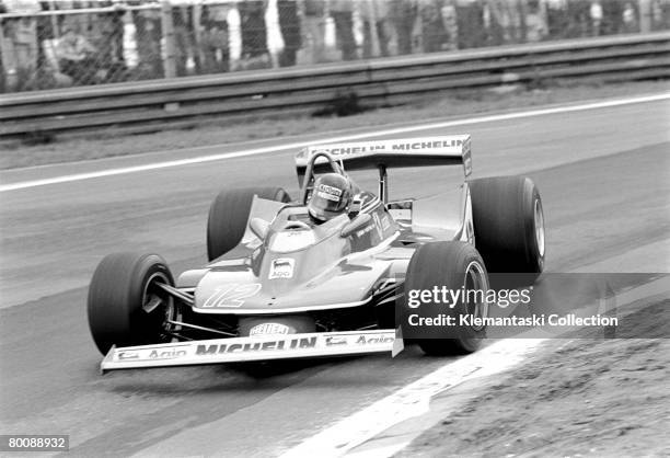 Gilles Villeneuve racing his Ferrari during a practice session at the Belgian Grand Prix, Zolder, 13th May 1979.