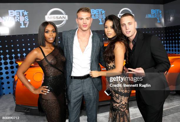 Nafessa Williams, Matthew Noszka, Michelle Hayden and Chet Hanks at the 2017 BET Awards at Staples Center on June 25, 2017 in Los Angeles, California.