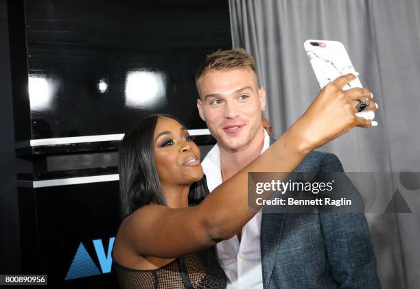 Nafessa Williams and Matthew Noszka take a selfie at the 2017 BET Awards at Staples Center on June 25, 2017 in Los Angeles, California.