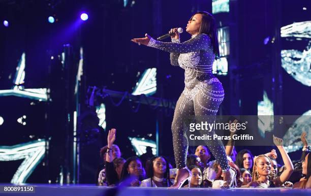 Tamika Scott of Xscape performs onstage at 2017 BET Awards at Microsoft Theater on June 25, 2017 in Los Angeles, California.