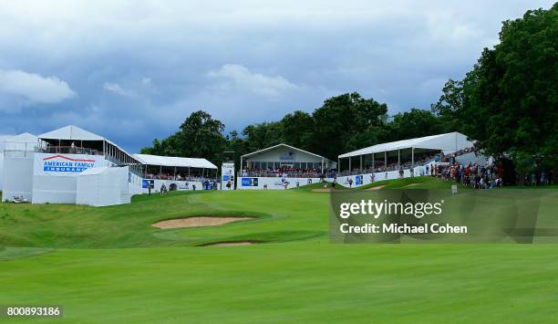 General view of the 18th hole during the third and final round of the American Family Insurance Championship held at University Ridge Golf Course on...