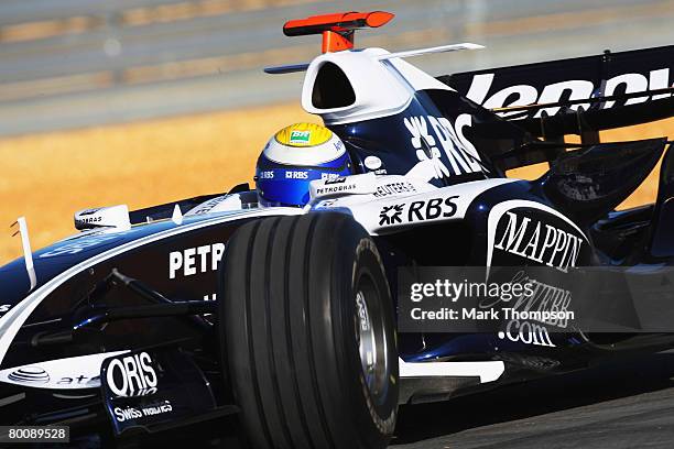 Nico Rosberg of Germany and Williams is seen during pre-season Formula One winter testing at the Monteblanco Circuit on December 10, 2007 in Seville,...