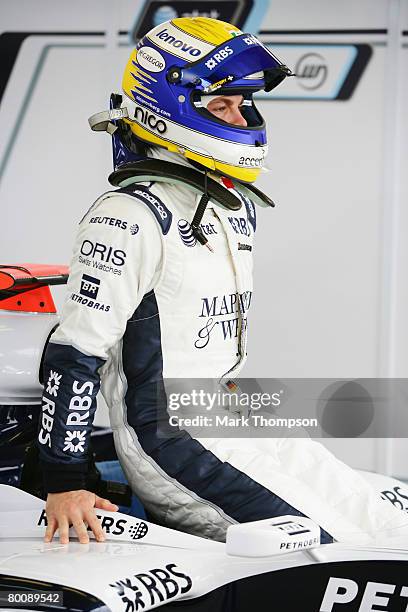 Nico Rosberg of Germany and Williams is seen during pre-season Formula One winter testing at the Monteblanco Circuit on December 10, 2007 in Seville,...