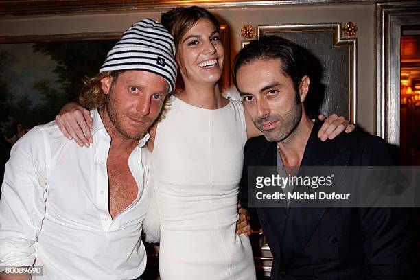 Lapo Elkann, Bianca Brandolini and Giambattista Valli attends the Lou Doillon Party for Lee Cooper in Paris, during the Fall/Winter 2008-2009...