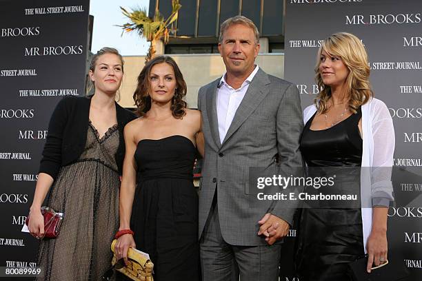 Lily Costner, Annie Costner, Kevin Costner and wife Christine Baumgartner