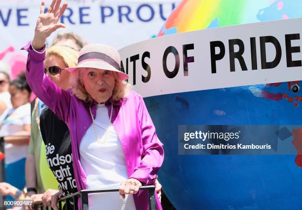 Edith Windsor attends the New York City Gay Pride 2017 march on June 25, 2017 in New York City.