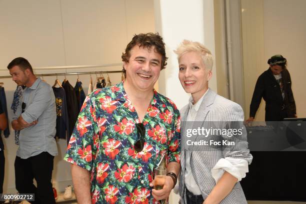 Patrick Pelloux and Jeanne Added pose during Agnes B. Menswear Spring/Summer 2018 show as part of Paris Fashion Week ton June 25, 2017 in Paris,...