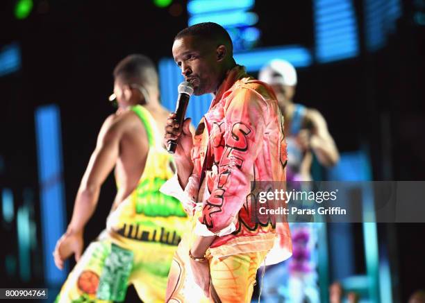 Elijah Kelley of the adult cast of 'The New Edition Story' performs onstage at 2017 BET Awards at Microsoft Theater on June 25, 2017 in Los Angeles,...