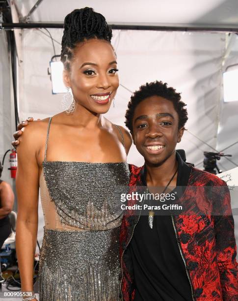 Erica Ash and Caleb McLaughlin at the 2017 BET Awards at Staples Center on June 25, 2017 in Los Angeles, California.