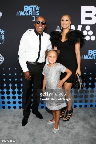 Kevin Liles, Erika Liles and daughter Genevieve at the 2017 BET Awards at Staples Center on June 25, 2017 in Los Angeles, California.