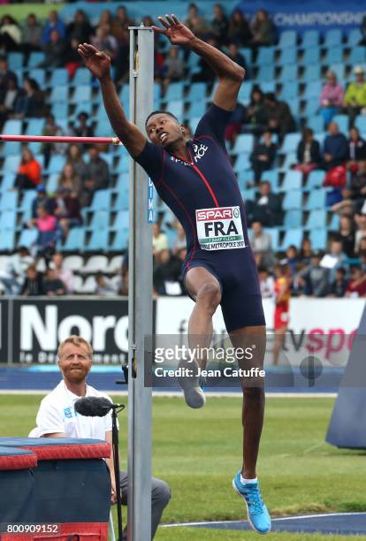 Mickael Hanany of France competes in High Jump during day 2 of the 2017 European Athletics Team Championships at Stadium Lille Metropole on June 24,...