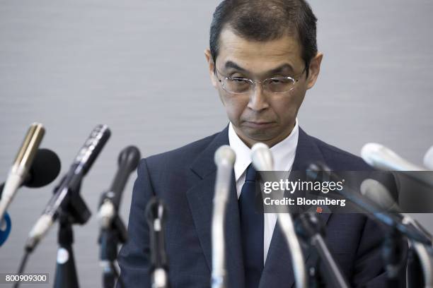 Shigehisa Takada, chairman and chief executive officer of Takata Corp., attends a news conference in Tokyo, Japan, on Monday, June 26, 2017. Takata...