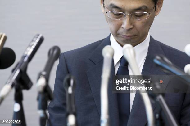 Shigehisa Takada, chairman and chief executive officer of Takata Corp., attends a news conference in Tokyo, Japan, on Monday, June 26, 2017. Takata...