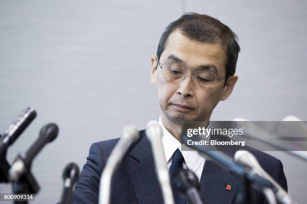 Shigehisa Takada, chairman and chief executive officer of Takata Corp., attends a news conference in Tokyo, Japan, on Monday, June 26, 2017. Takata...