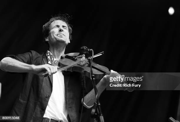 Musician Andrew Bird performs on the Sycamore stage during Arroyo Seco Weekend at the Brookside Golf Course at on June 25, 2017 in Pasadena,...
