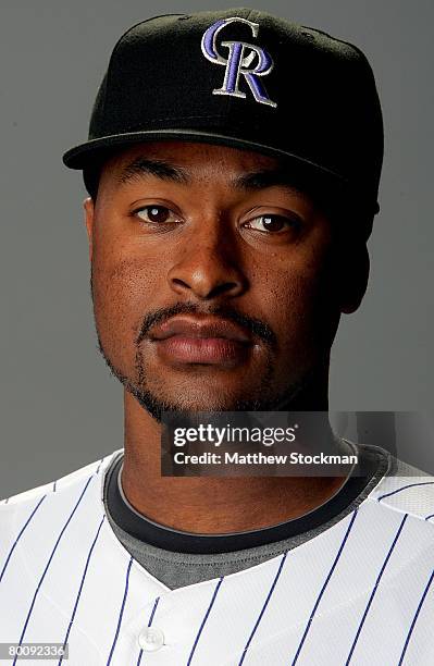 Chris Nelson of the Colorado Rockies poses for a portrait during photo day at Hi Corbett Field in Tucson, Arizona on February 24, 2008.