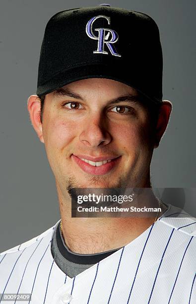 Jason Hirsh of the Colorado Rockies poses for a portrait during photo day at Hi Corbett Field in Tucson, Arizona on February 24, 2008.