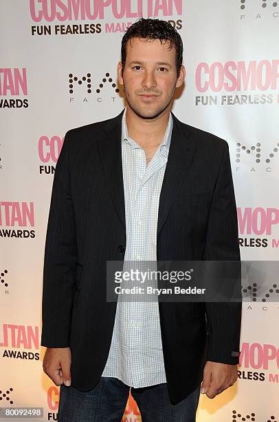 Football player Tony Romo arrives at the Cosmopolitan honors John Mayer as fun fearless male of the year event at Cipriani on March 3, 2008 in New...