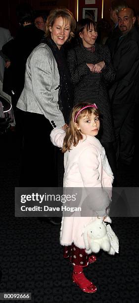 Sophie Mae, daughter of David Jason, and his wife, Gill Hinchdliffe, arrive at the world premiere of 'The Colour Of Magic' at the Curzon Mayfair on...