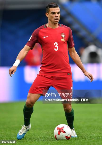 Pepe of Portugal in action during the FIFA Confederation Cup Group A match between New Zealand and Portugal at Saint Petersburg Stadium on June 24,...