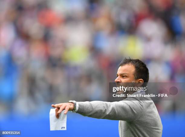 Anthony Hudson, head coach of New Zealand looks on during the FIFA Confederation Cup Group A match between New Zealand and Portugal at Saint...