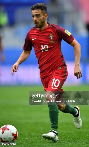 Bernardo Silva of Portugal in action during the FIFA Confederation Cup Group A match between New Zealand and Portugal at Saint Petersburg Stadium on...