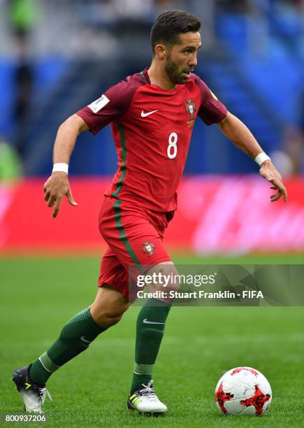 Joo Moutinho of Portugal in action during the FIFA Confederation Cup Group A match between New Zealand and Portugal at Saint Petersburg Stadium on...