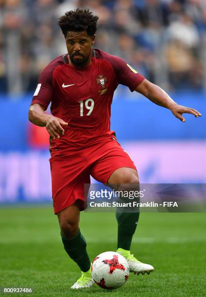 Eliseu of Portugal in action during the FIFA Confederation Cup Group A match between New Zealand and Portugal at Saint Petersburg Stadium on June 24,...