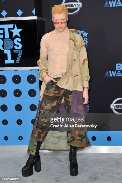 Model Shaun Ross arrives at the 2017 BET Awards at Microsoft Theater on June 25, 2017 in Los Angeles, California.