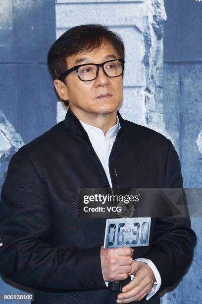 Actor Jackie Chan attends the premiere of South Korean director Chang Yoon Hong-seung's film 'Reset' on June 25, 2017 in Beijing, China.