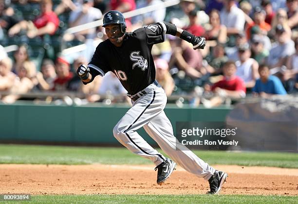 Alexei Ramirez of the Chicago White Sox runs the bases during the game against the Arizona Diamondbacks at Tucson Electric Park in Tucson Arizona on...