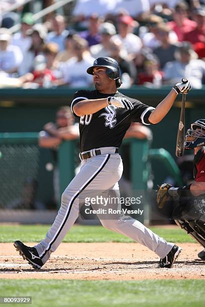 Carlos Quentin of the Chicago White Sox bats during the game against the Arizona Diamondbacks at Tucson Electric Park in Tucson Arizona on February...