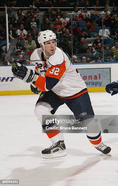 Brendan Witt of the New York Islanders skates against the Florida Panthers on March 2, 2008 at the Nassau Coliseum in Uniondale, New York. The...