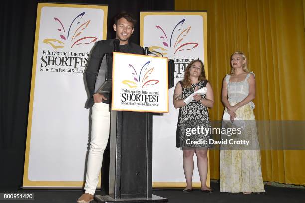 Sam Lansky, Heidi Zwicker and Kate Bosworth attend the 2017 Palm Springs International Festival of Short Films - Awards Ceremony on June 25, 2017 in...