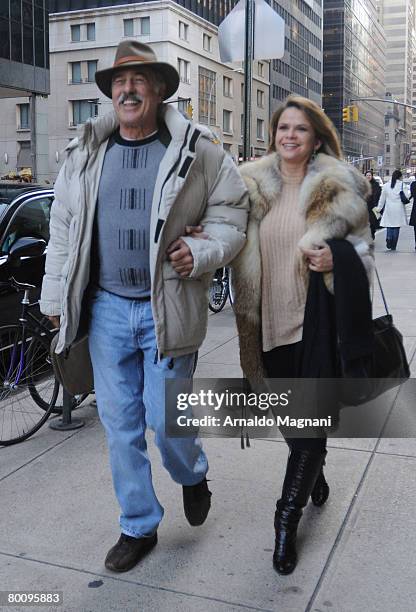 Mexican Actor Andres Garcia and his girlfriend walk after shopping March 3, 2007 in New York City.