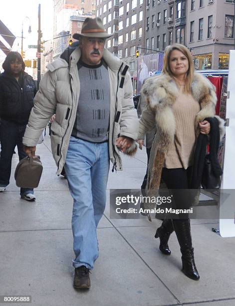Mexican Actor Andres Garcia and his girlfriend walk after shopping March 3, 2007 in New York City.