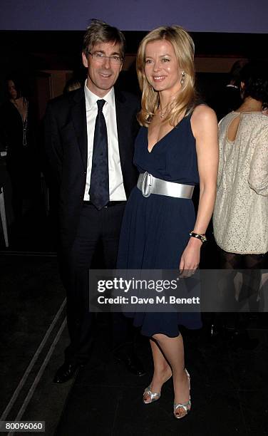 Art dealer Tim Taylor and Lady Helen Taylor of Armani arrive at the charity event 'Not Another Burns' Night', at St. Martins Hotel March 3, 2008 in...