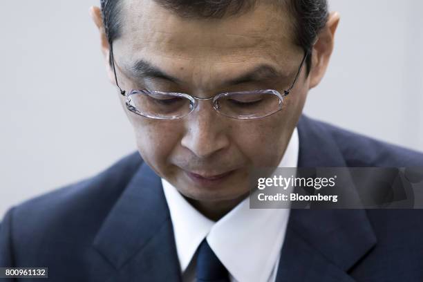 Shigehisa Takada, chairman and chief executive officer of Takata Corp., attends a news conference in Tokyo, Japan, on Monday, June 26, 2017. Takata...