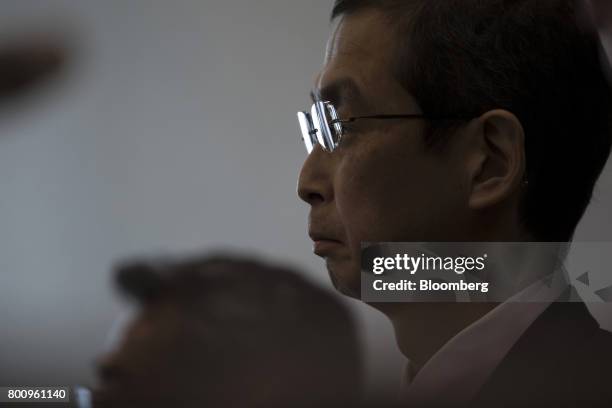 Shigehisa Takada, chairman and chief executive officer of Takata Corp., attends a news conference in Tokyo, Japan, on Monday, June 26, 2017. Takata...