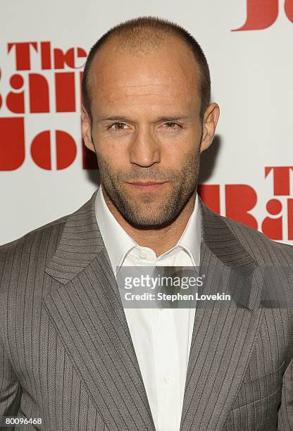 Actor Jason Statham attends a screening of "The Bank Job" hosted by The Cinema Society and Lionsgate at Bryant Park Hotel on March 03, 2008 in New...